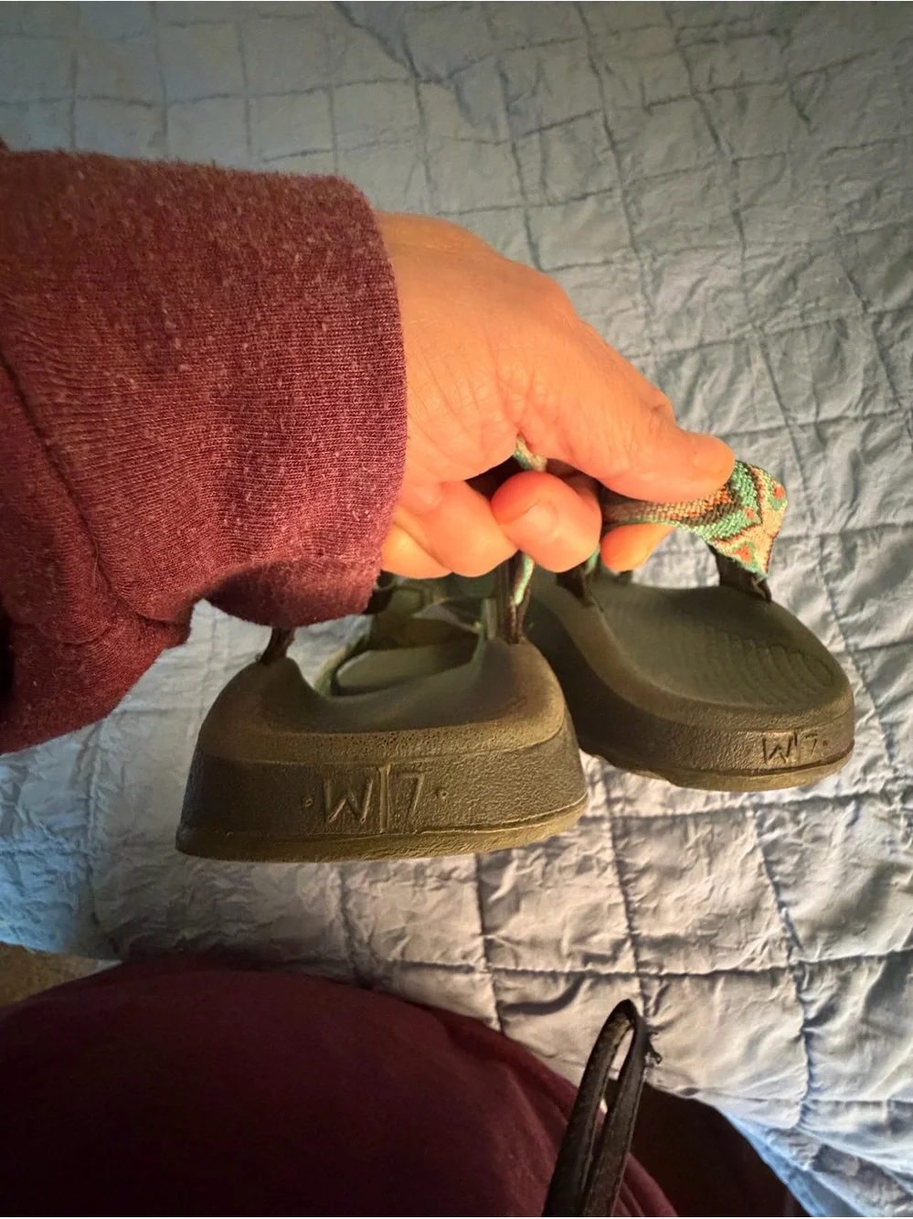 Chaco Womens green aztek design size 7